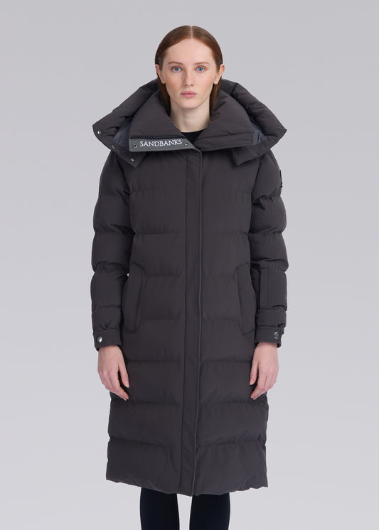 Sandbanks Haven Oversized Long Puffer - Charcoal