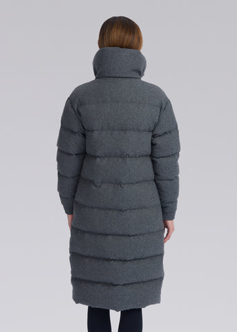 Sandbanks Haven Oversized Long Puffer - Grey Wool