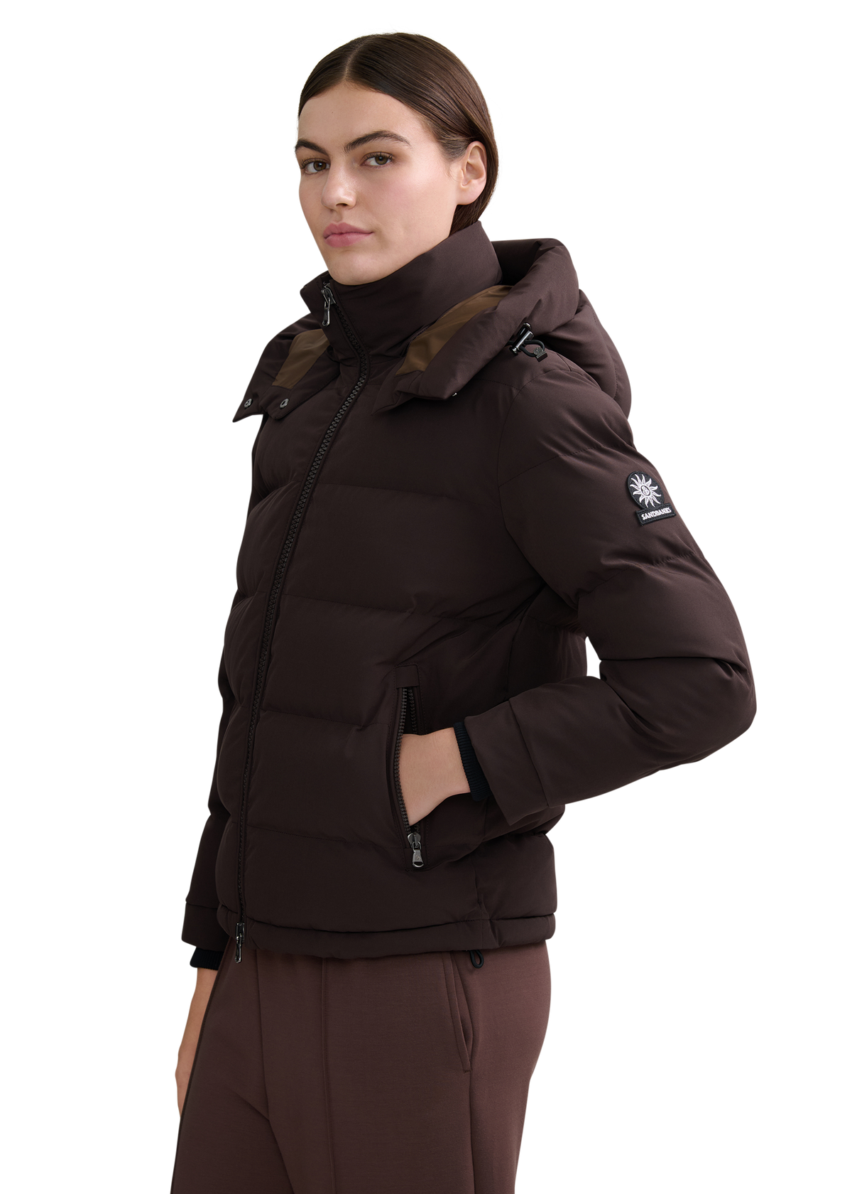 Sandbanks Belle Puffer Jacket - Brown