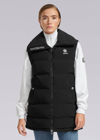 Sandbanks Lagoon Long Gilet - Black - Sandbanks