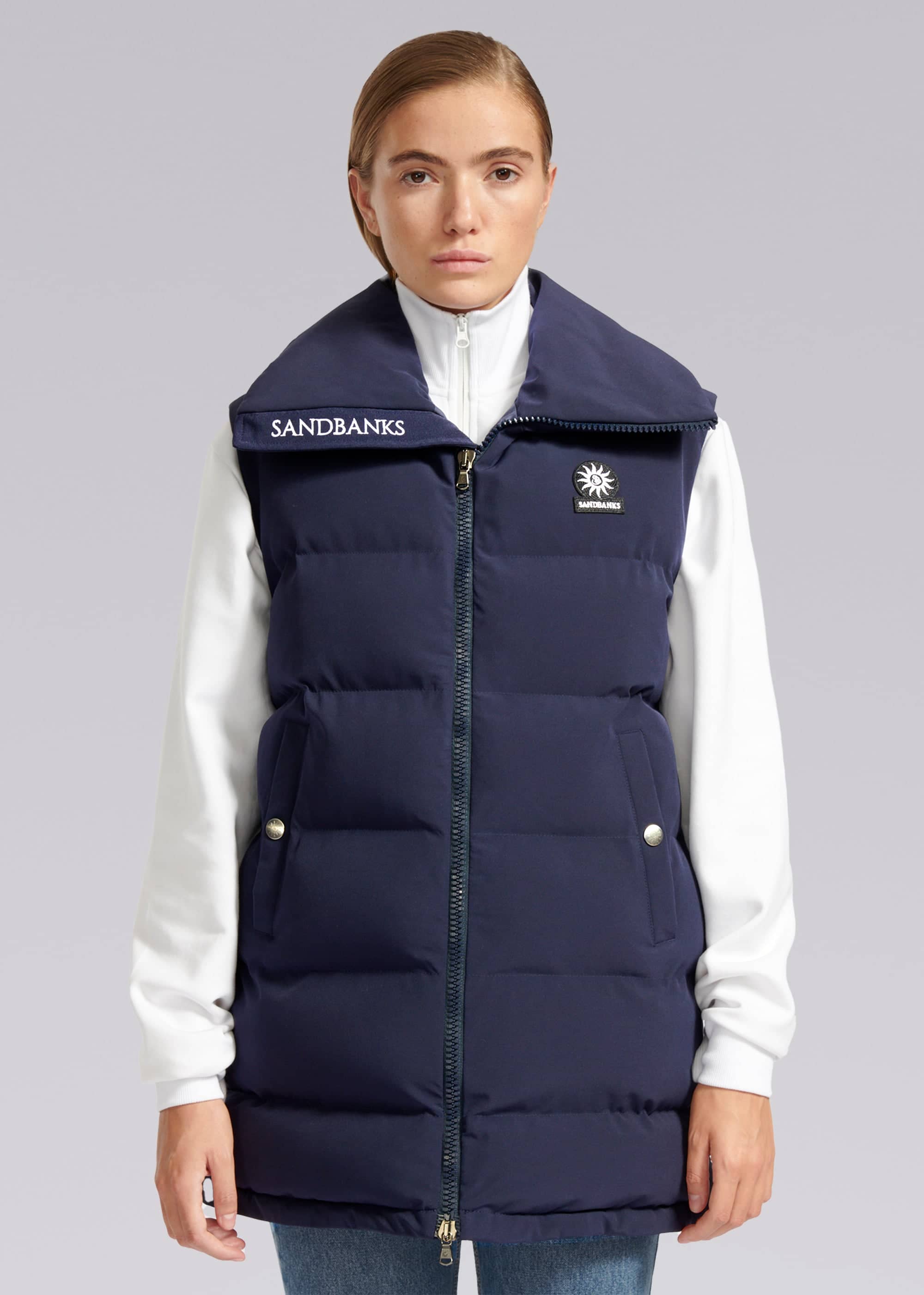 Sandbanks Lagoon Long Gilet - Navy - Sandbanks