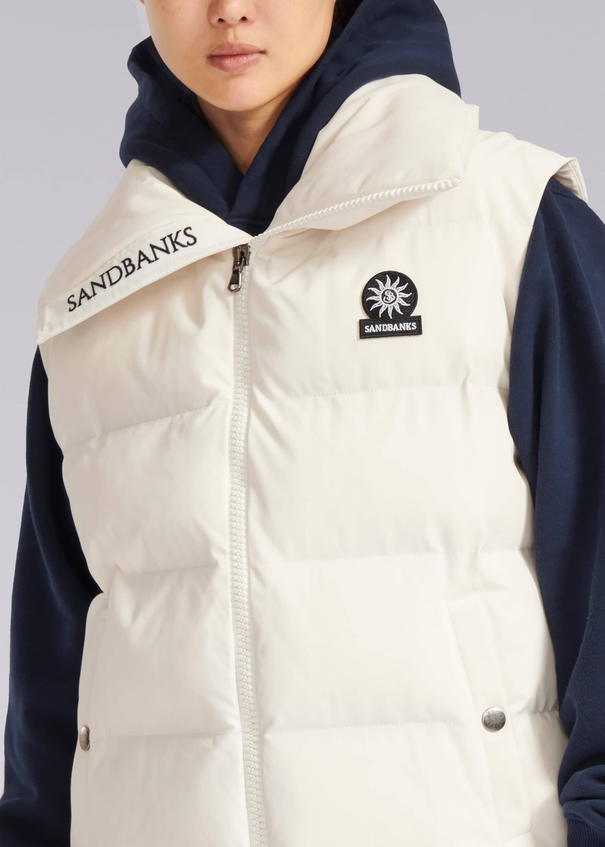 Sandbanks Lagoon Long Gilet - Off-White - Sandbanks