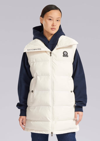 Sandbanks Lagoon Long Gilet - Off-White - Sandbanks