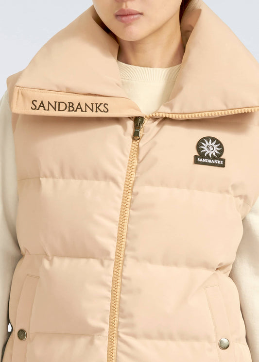 Sandbanks Lagoon Long Gilet - Taupe - Sandbanks