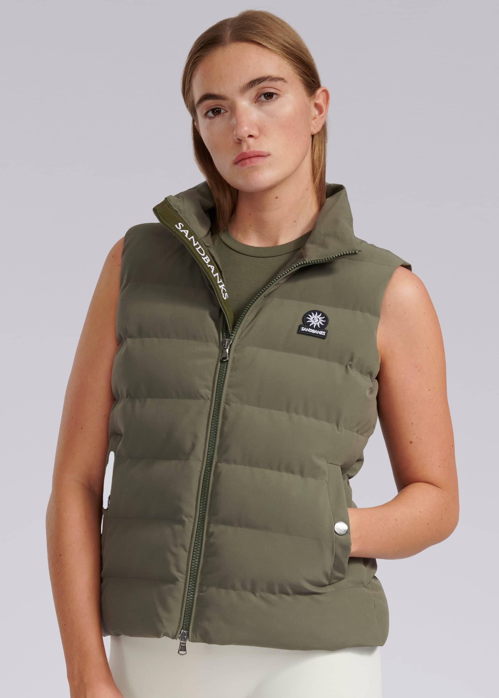 Sandbanks Marina Gilet - Khaki - Sandbanks