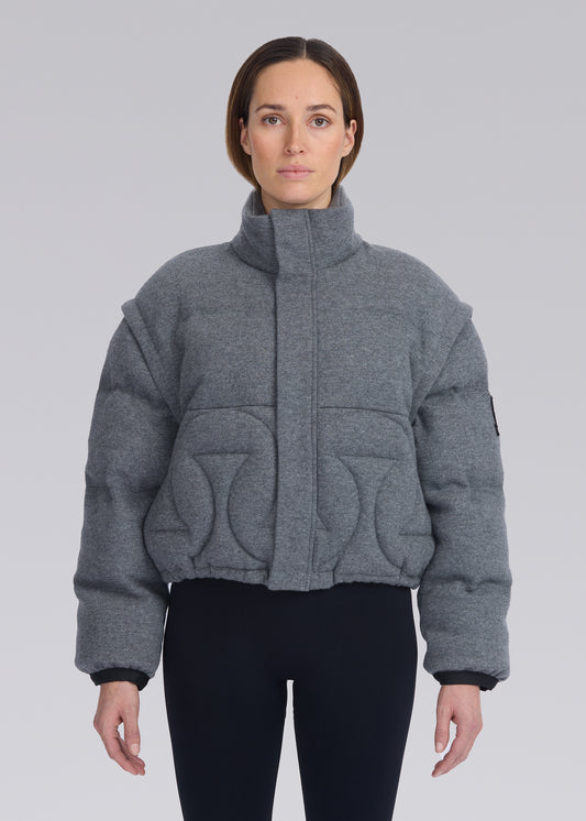 Sandbanks Monogram Cropped Gilet/Puffer - Cashmere