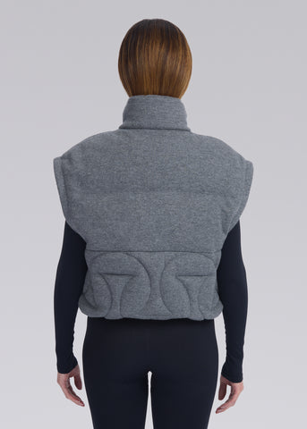 Sandbanks Monogram Cropped Gilet/Puffer - Cashmere