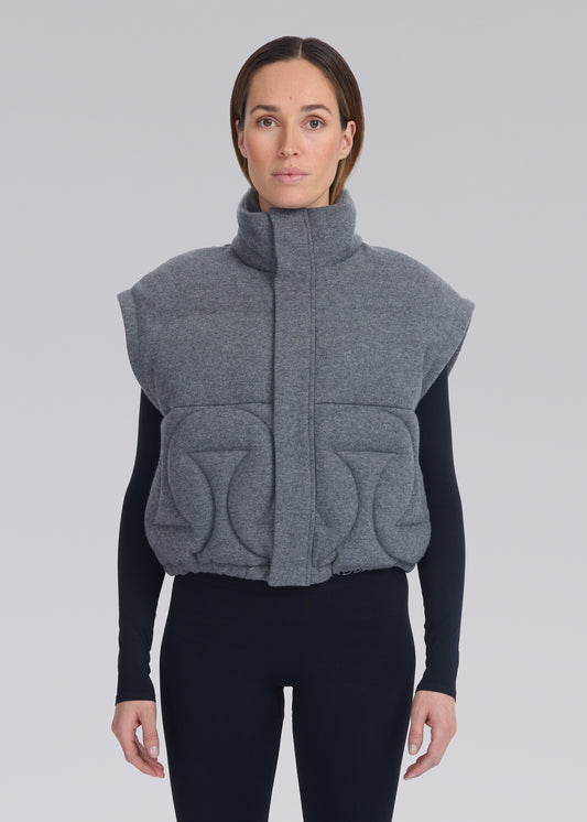 Sandbanks Monogram Cropped Gilet/Puffer - Cashmere