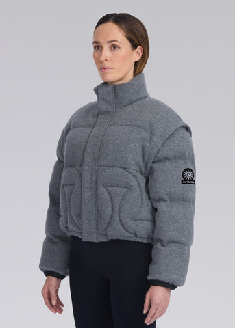 Sandbanks Monogram Cropped Gilet/Puffer - Cashmere