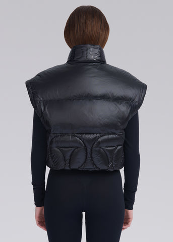 Sandbanks Monogram Cropped Gilet/Puffer - Black