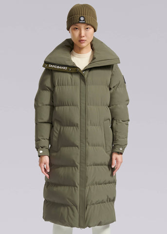 Sandbanks Haven Oversized Long Puffer - Khaki - Sandbanks