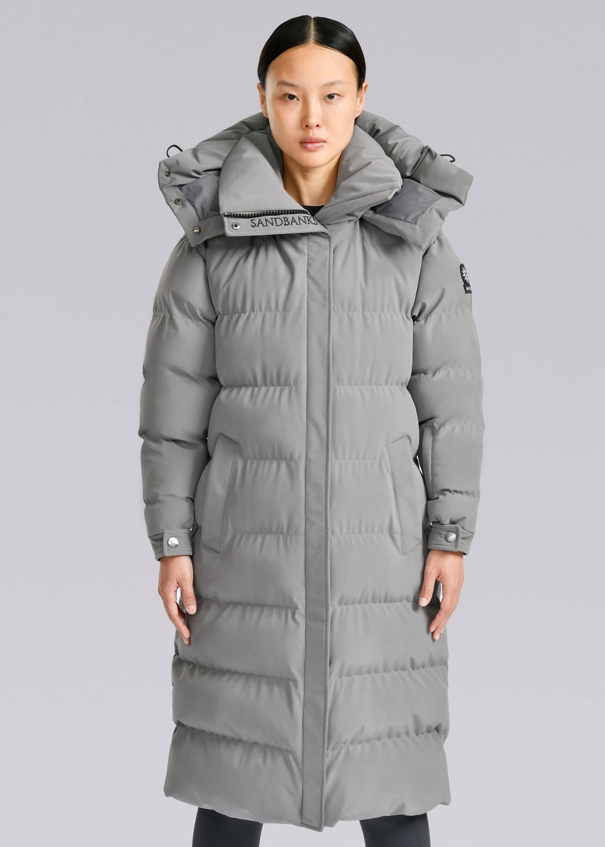 H&m Womens Long Grey Puffer Coat Long Oversized Down Parka H&M