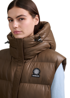 Sandbanks Shell Bay Hooded Long Gilet - Brown