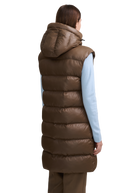 Sandbanks Shell Bay Hooded Long Gilet - Brown
