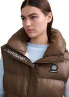 Sandbanks Shell Bay Hooded Long Gilet - Brown