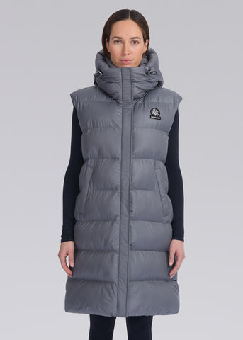 Sandbanks Shell Bay Hooded Long Gilet - Charcoal