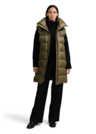 Sandbanks Shell Bay Hooded Long Gilet - Olive