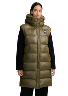 Sandbanks Shell Bay Hooded Long Gilet - Olive
