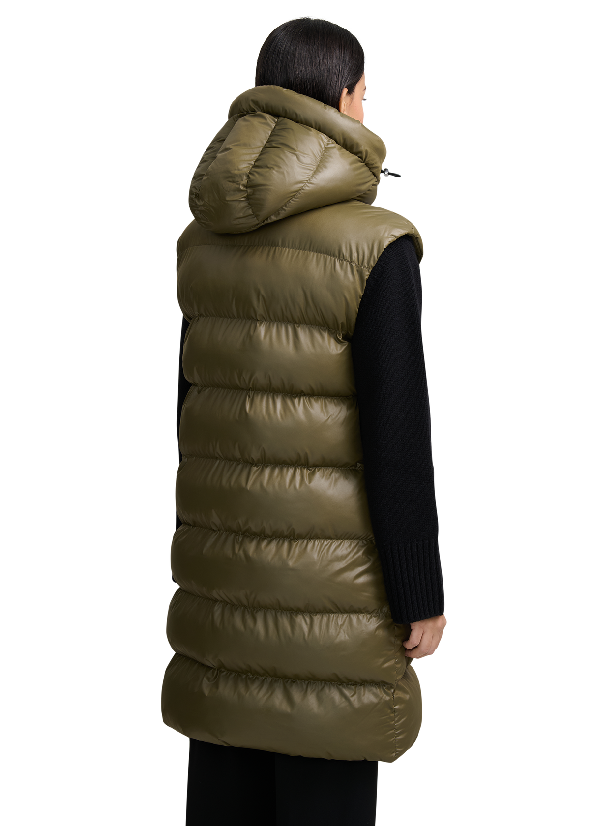 Sandbanks Shell Bay Hooded Long Gilet - Olive