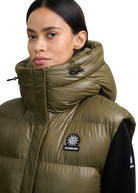 Sandbanks Shell Bay Hooded Long Gilet - Olive