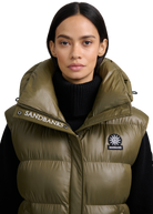 Sandbanks Shell Bay Hooded Long Gilet - Olive