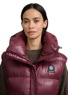 Sandbanks Shell Bay Hooded Long Gilet - Port