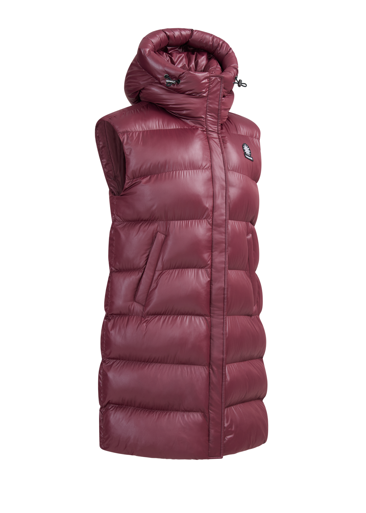 Sandbanks Shell Bay Hooded Long Gilet - Port