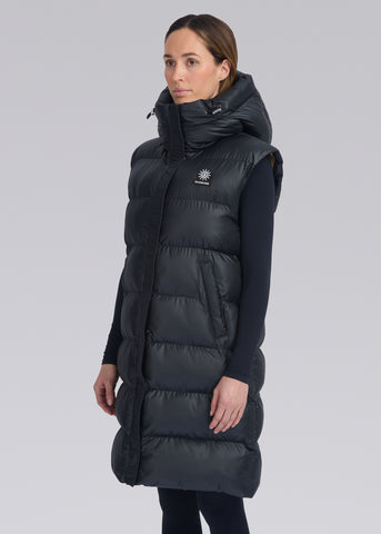 Sandbanks Shell Bay Hooded Long Gilet - Black