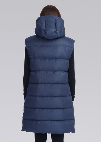 Sandbanks Shell Bay Hooded Long Gilet - Navy