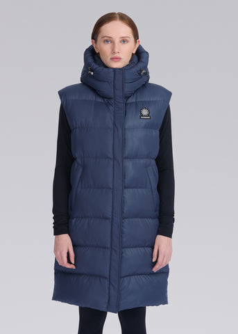 Sandbanks Shell Bay Hooded Long Gilet - Navy