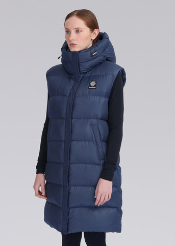 Sandbanks Shell Bay Hooded Long Gilet - Navy