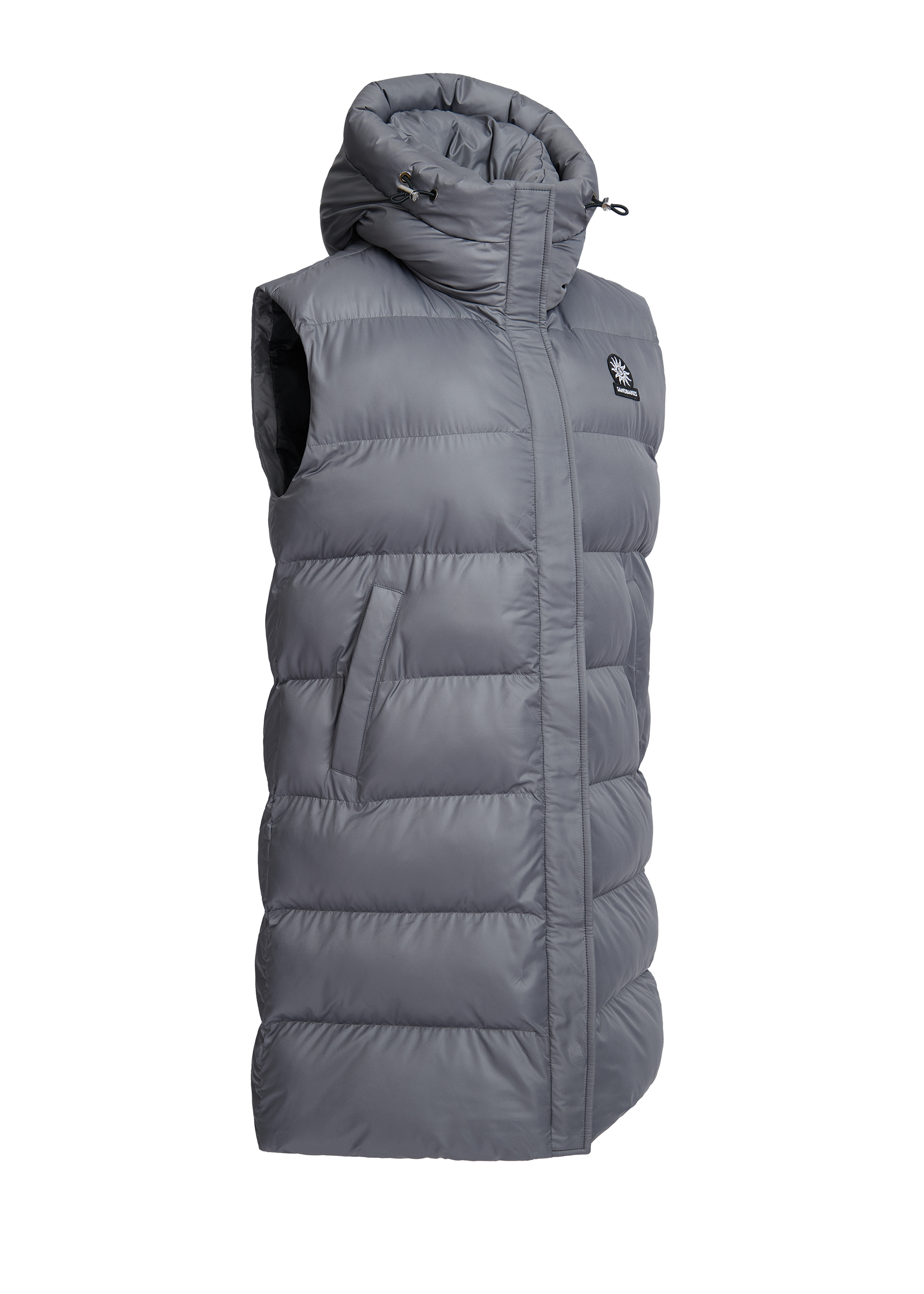 Sandbanks Shell Bay Hooded Long Gilet - Charcoal