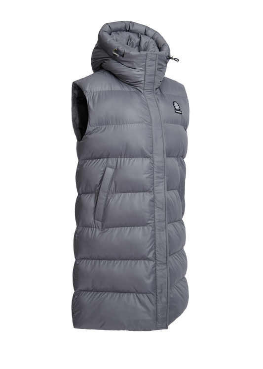 Sandbanks Shell Bay Hooded Long Gilet - Charcoal