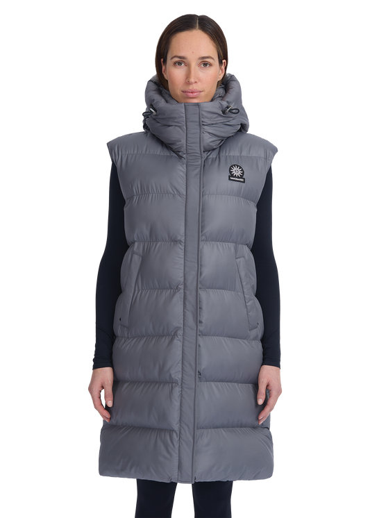 Sandbanks Shell Bay Hooded Long Gilet - Charcoal