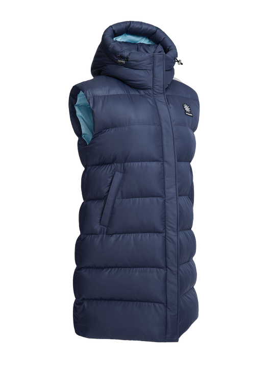 Sandbanks Shell Bay Hooded Long Gilet - Navy