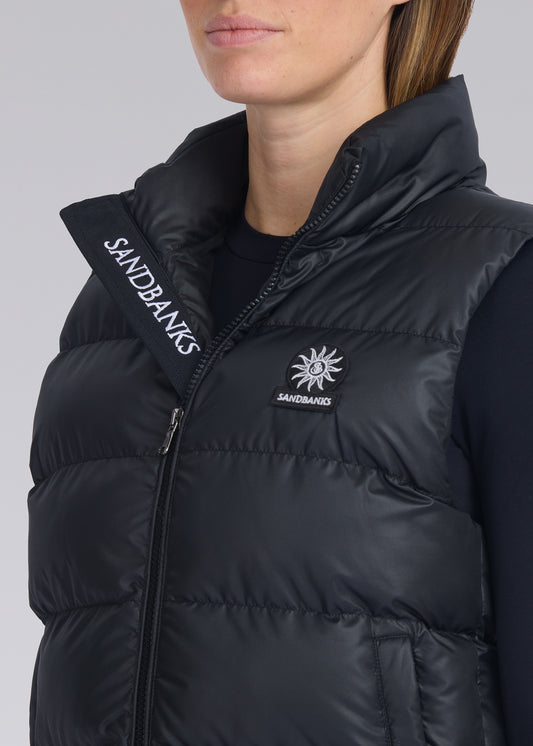 Sandbanks Pebble Funnel Neck Gilet - Black