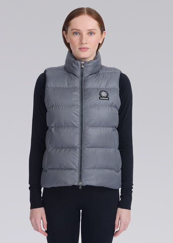 Sandbanks Pebble Funnel Neck Gilet - Charcoal