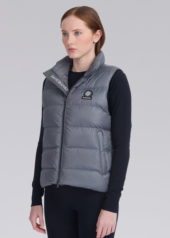 Sandbanks Pebble Funnel Neck Gilet - Charcoal