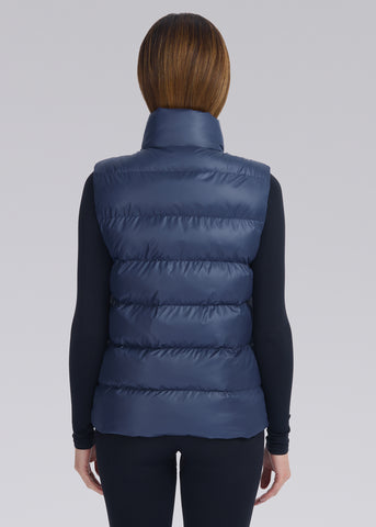 Sandbanks Pebble Funnel Neck Long Gilet - Navy