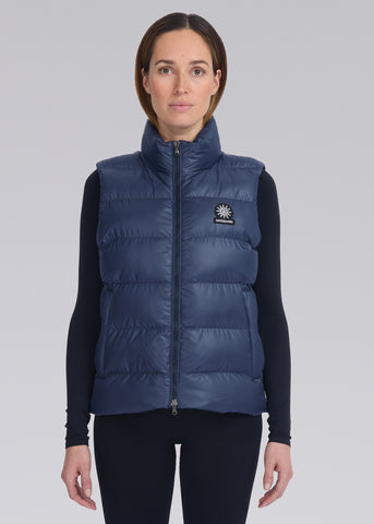 Sandbanks Pebble Funnel Neck Long Gilet - Navy