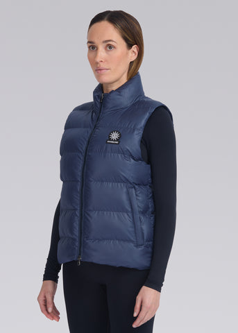 Sandbanks Pebble Funnel Neck Long Gilet - Navy