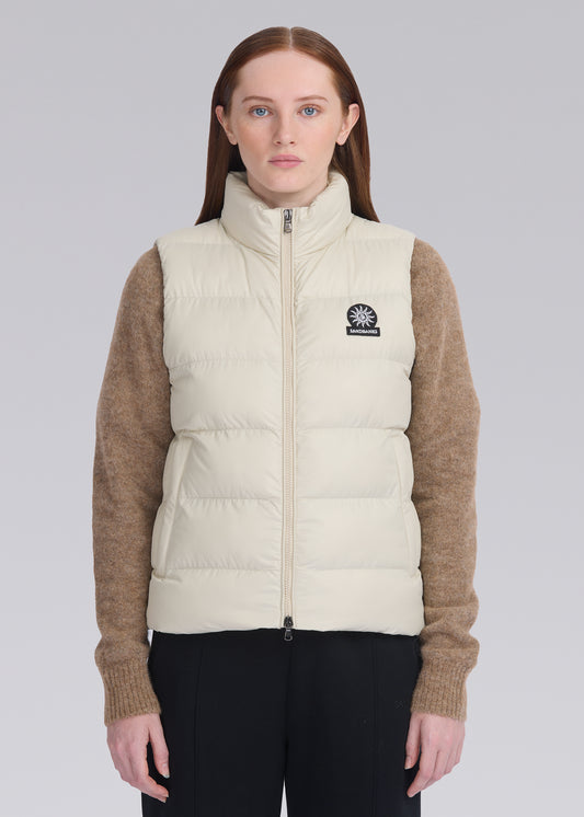 Sandbanks Pebble Funnel Neck Gilet - Stone