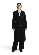 Sloane Double-Breasted Wool Overcoat - Black