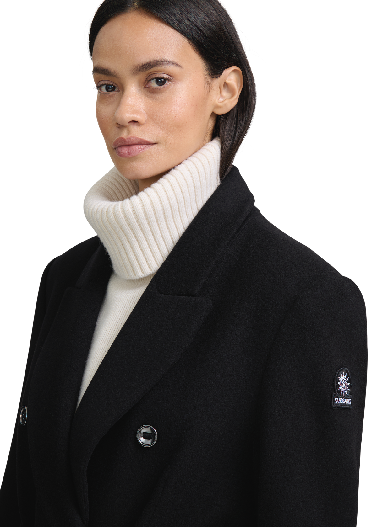 Sloane Double-Breasted Wool Overcoat - Black