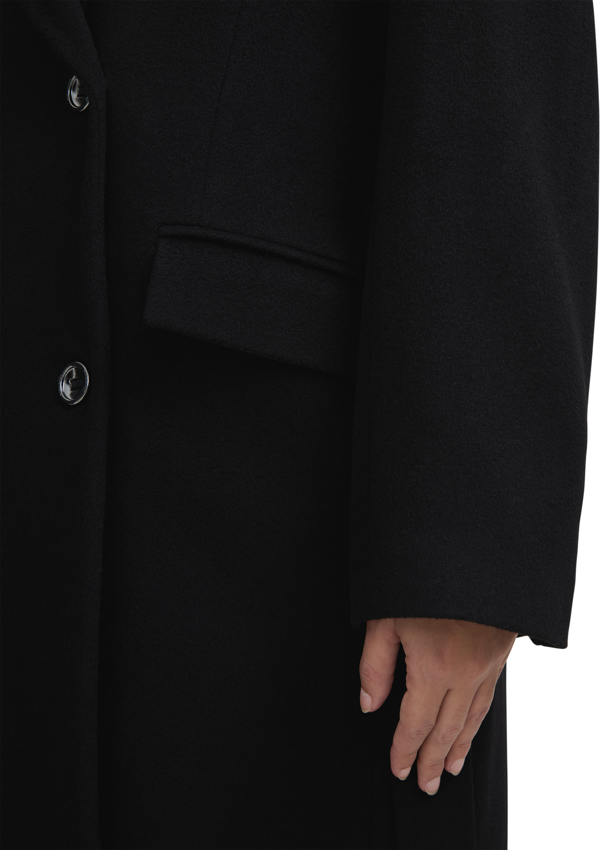 Sloane Double-Breasted Wool Overcoat - Black