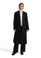 Sloane Double-Breasted Wool Overcoat - Black