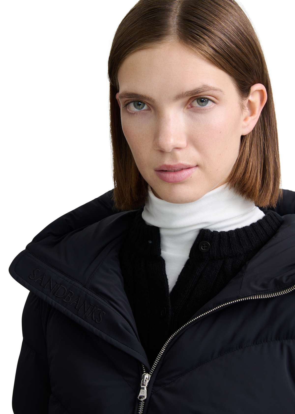 Livigno Belted Mid Puffer Jacket - Black