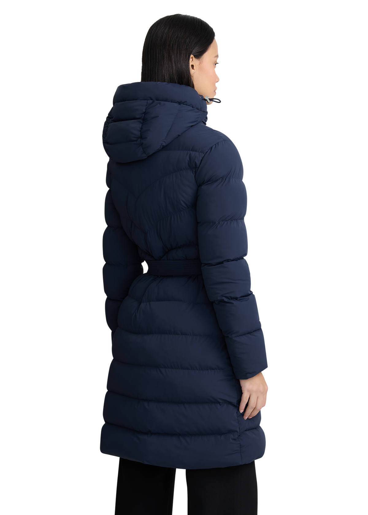 Livigno Belted Mid Puffer Jacket - Navy