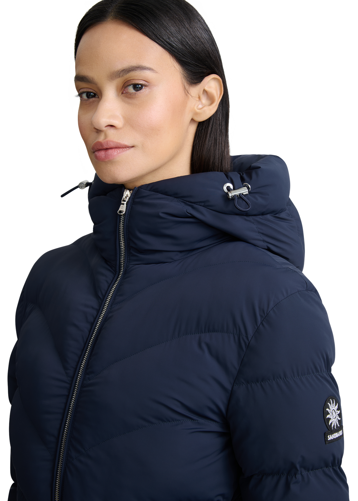 Livigno Belted Mid Puffer Jacket - Navy