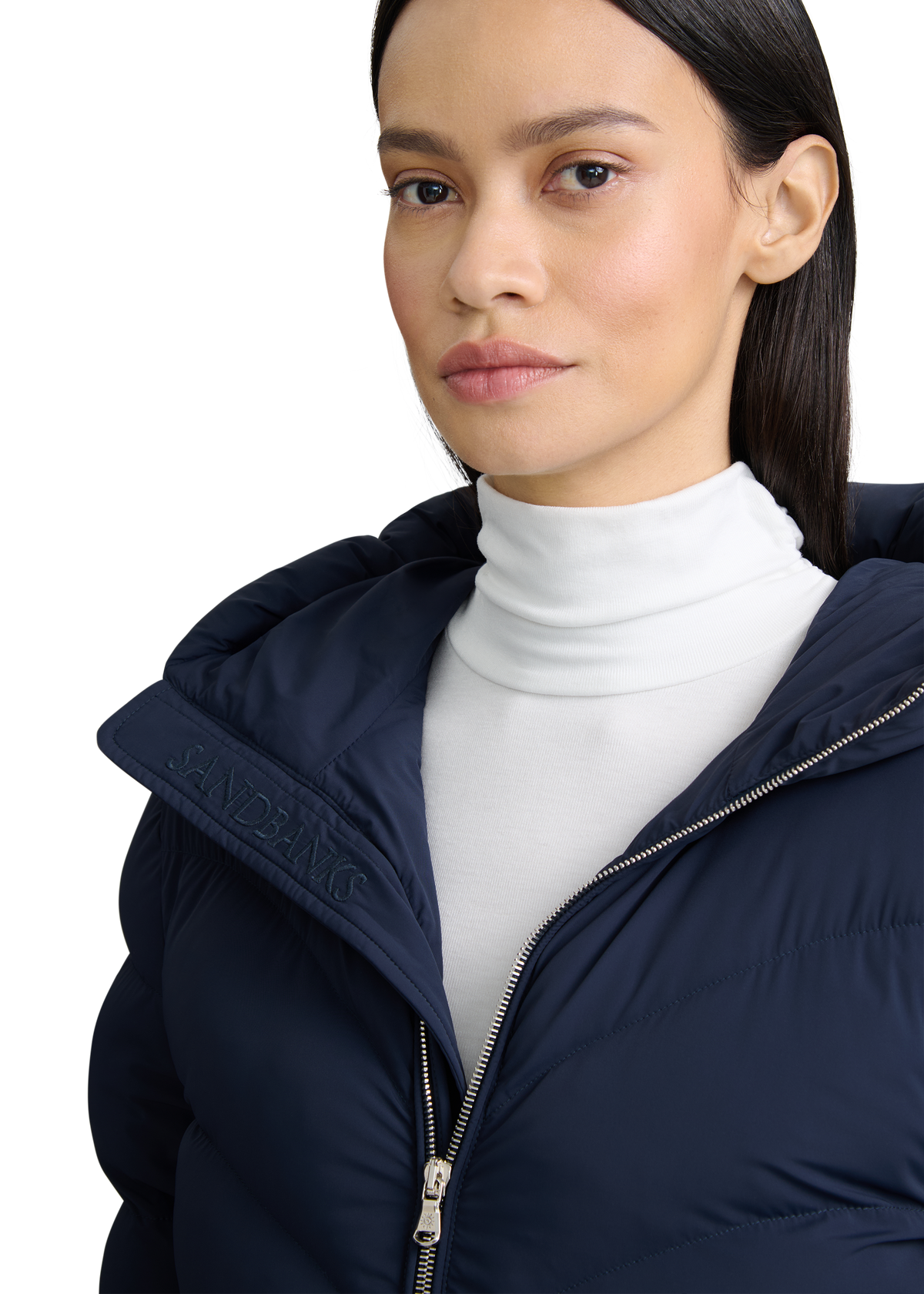 Livigno Belted Mid Puffer Jacket - Navy
